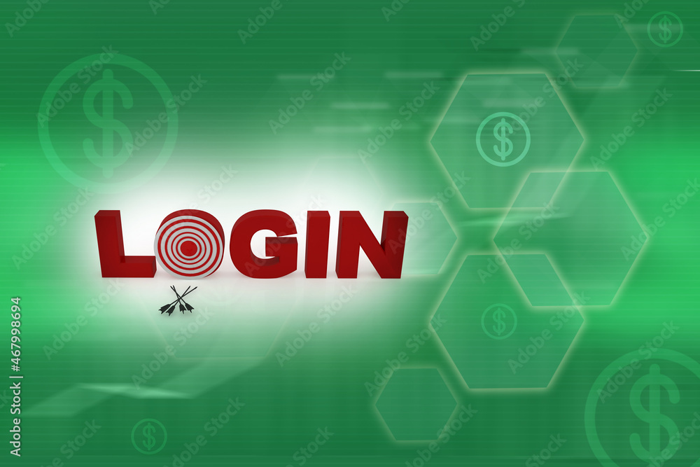 3d illustration login target arrow concept
3d illustration login target arrow concept