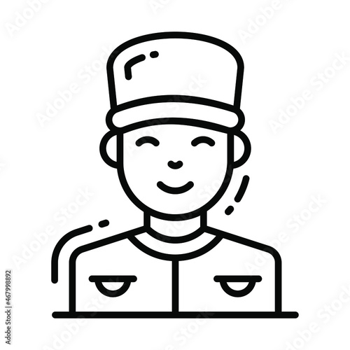 secretary icon, single avatar vector illustration