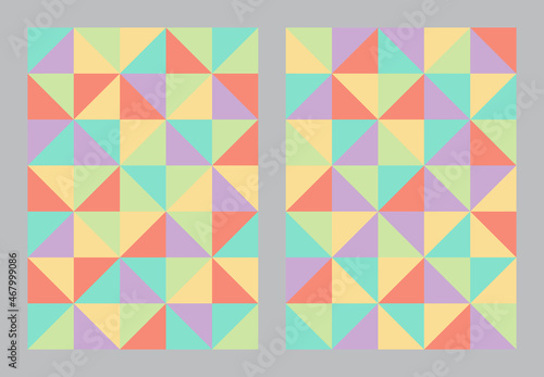 Wallpaper Mural Abstract geometric pattern background. Bauhaus art style pastel color. Triangle and square shape. Design for print, cover, poster, flyer, banner, wall, brochure, card. Vector illustration. Torontodigital.ca