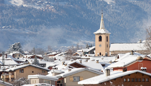 Bourg St Maurice les Arcs en Hiver sous la neige savoie tarentaise
