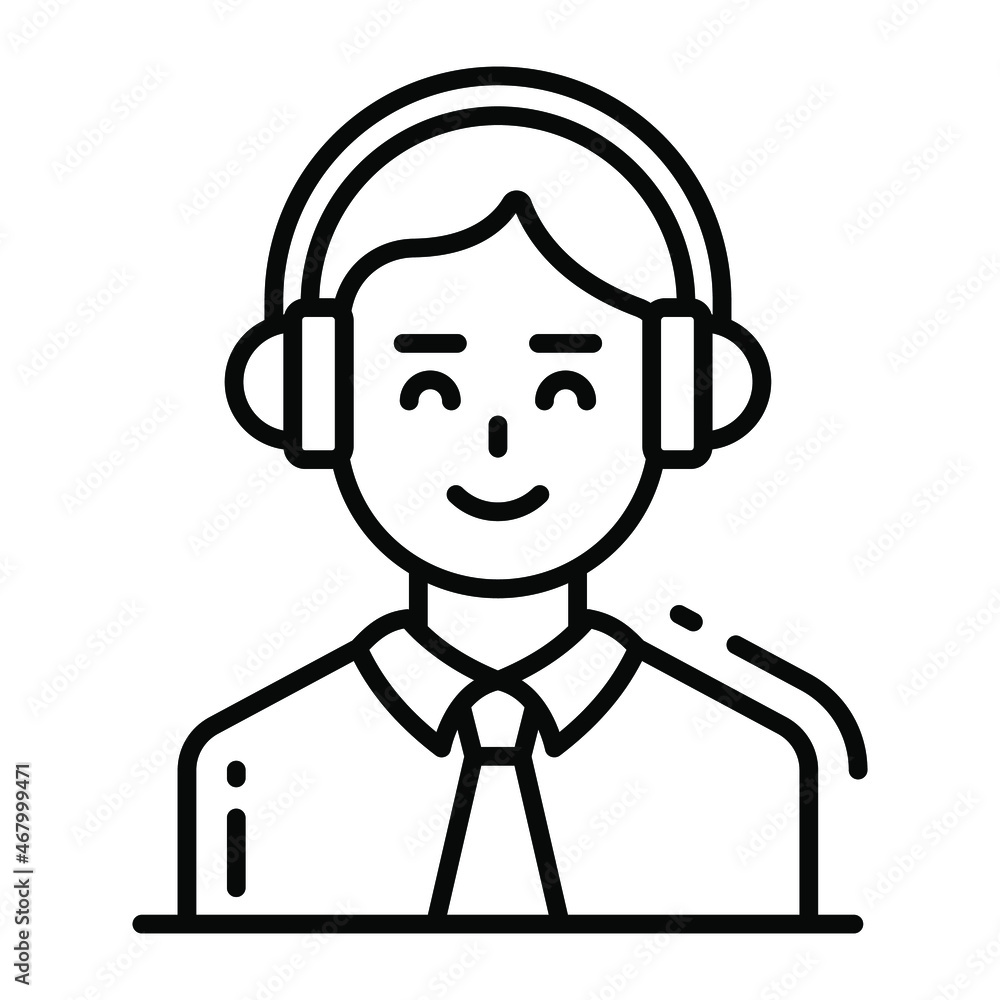 Customer Support icon, single avatar vector illustration Customer Support icon, single avatar vector illustration