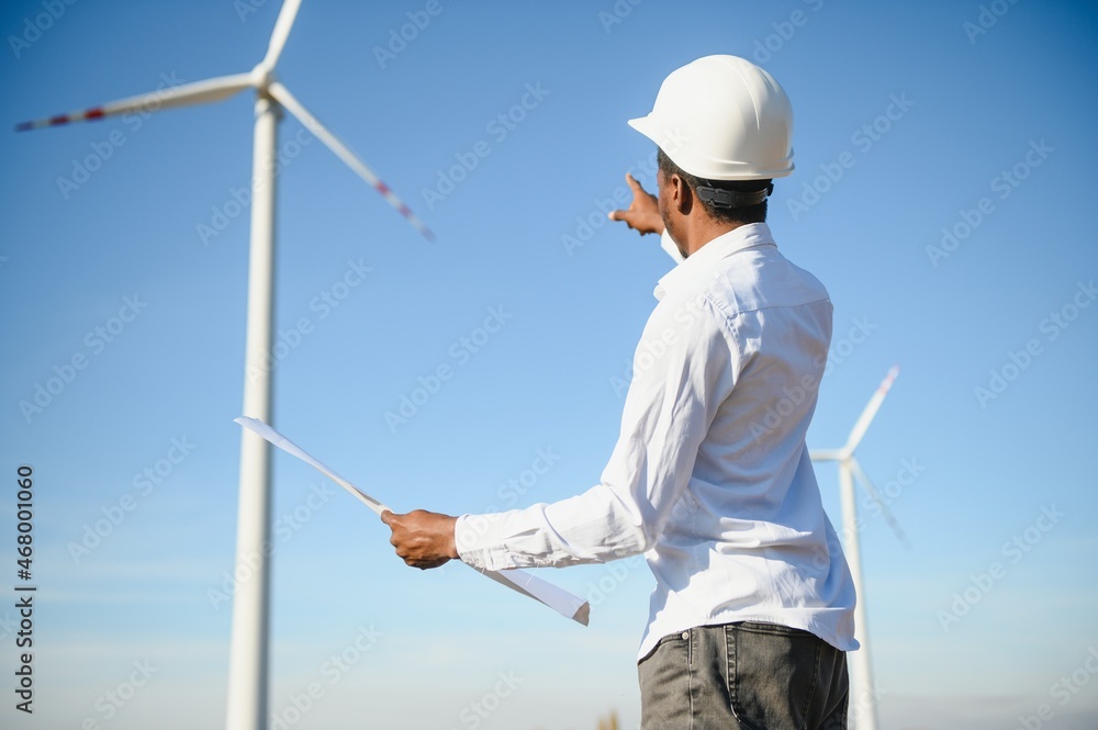 Power engineer are working with wind turbines. Power engineer are working with wind turbines.