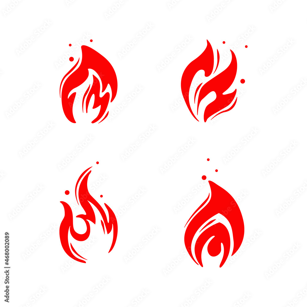 Set of red fire design vector collection 01 Set of red fire design vector collection 01