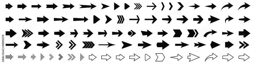Obraz Set of vector arrow icons. Collection of pointers. fototapeta, plakat