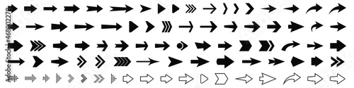 Set of vector arrow icons. Collection of pointers.