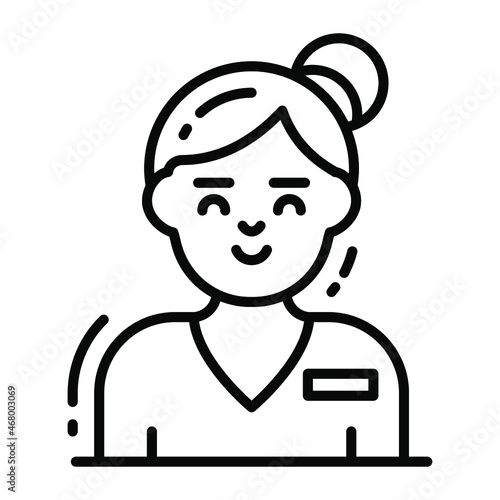 clinician icon, single avatar vector illustration