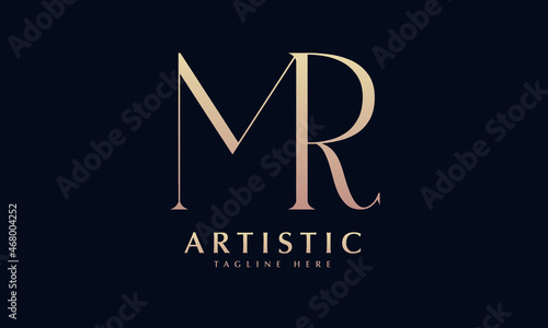 Alphabet MR or RM illustration monogram vector logo template