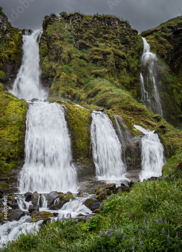 A waterfall on Umnak Island in Alaska's Aleutian Islands. Alaska Maritime National Wildlife Refuge.