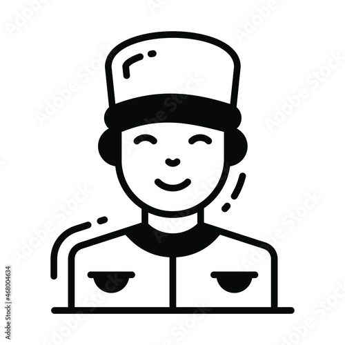 secretary icon, single avatar vector illustration