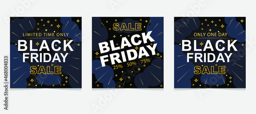 Black Gold friday set of trendy dark Сloud. Sale. Only one day. Design template for brochures, flyers, magazine, card, branding, banners, book covers, notebooks background, presentation design, wall
