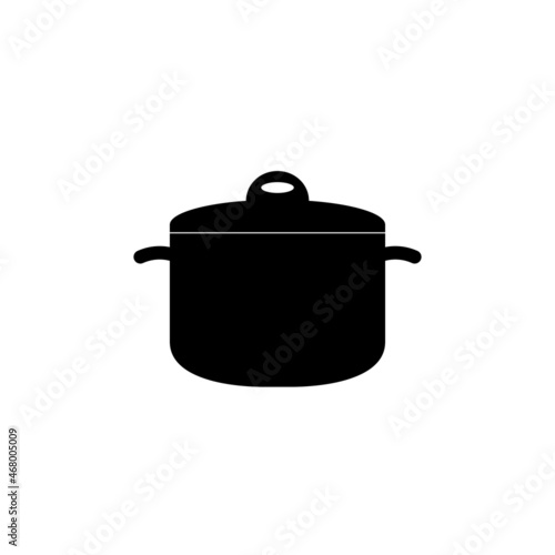 The icon of the saucepan for cooking the first dishes on a white background.