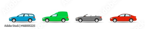 Set of vector images of cars. Car body options. Vector illustration.