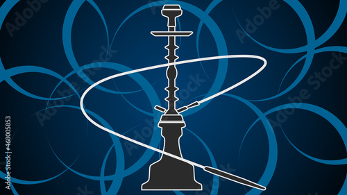 Black hookah lounge bar blue background