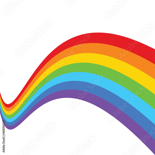 Rainbow on white background Vector illustration different style