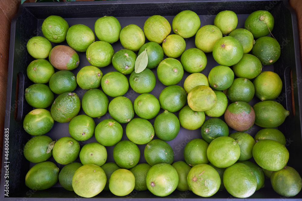 Fresh lime in a black box sold in the store