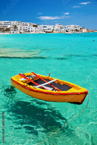 At the fishing port of Koufonisi island, a beautiful little island in Cyclades complex, Aegean Sea, Greece, famous for its crystal clear waters and its tranquility.