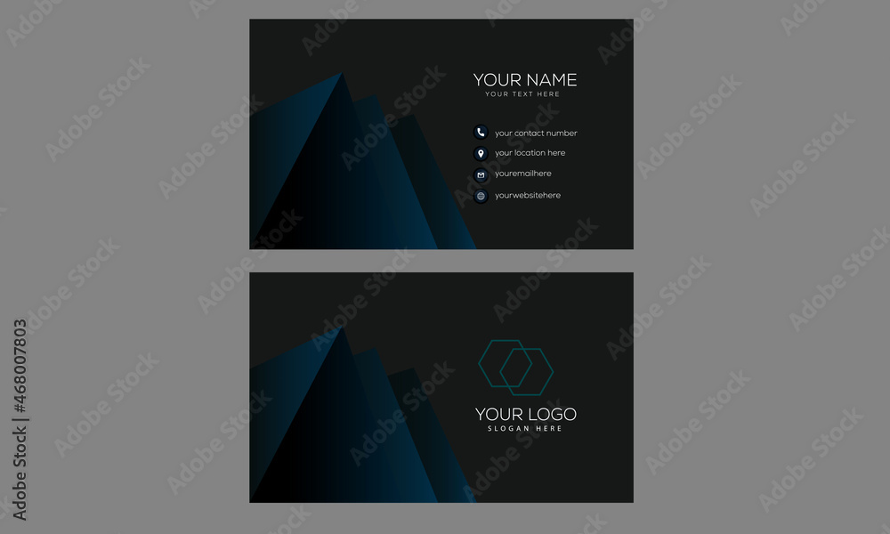 Fototapeta premium creative black dark business card Template design vector and Clean