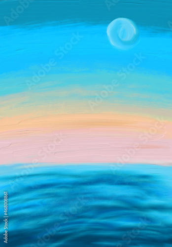 sea and sky background  oil painting