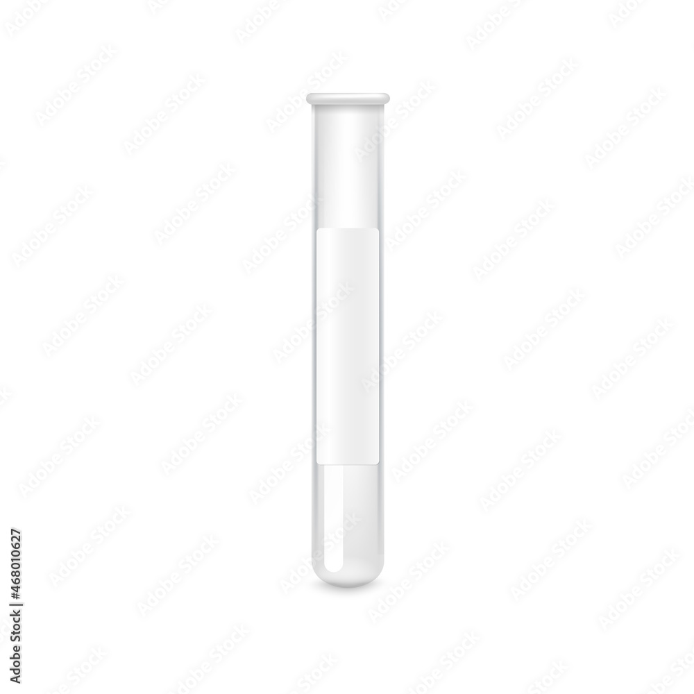 Covid-19 smear test empty tube mockup, realistic vector illustration isolated. Covid-19 smear test empty tube mockup, realistic vector illustration isolated.