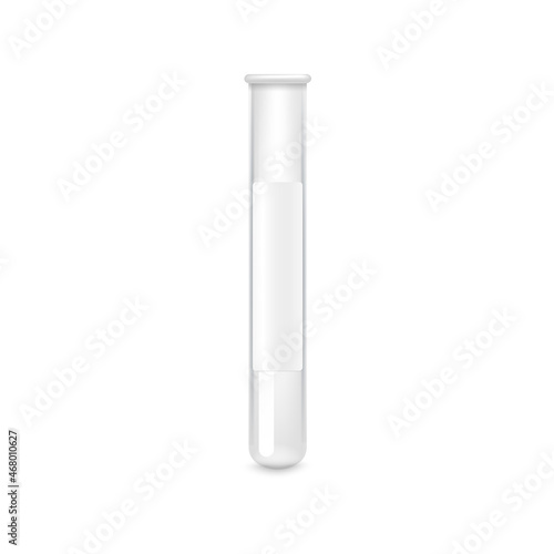 Covid-19 smear test empty tube mockup, realistic vector illustration isolated.