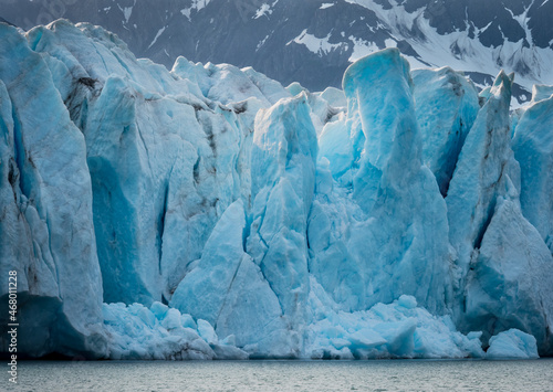 The wall of Bear Glacier in Kenai Fjords National Park, Alaska. 