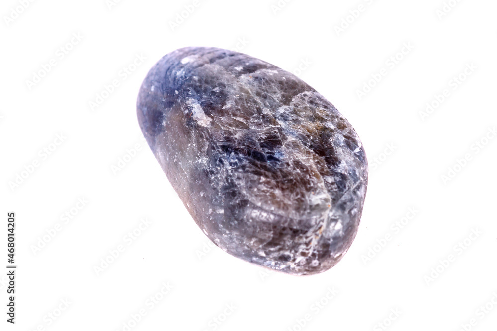 Macro mineral stone sapphire on white background Macro mineral stone sapphire on white background