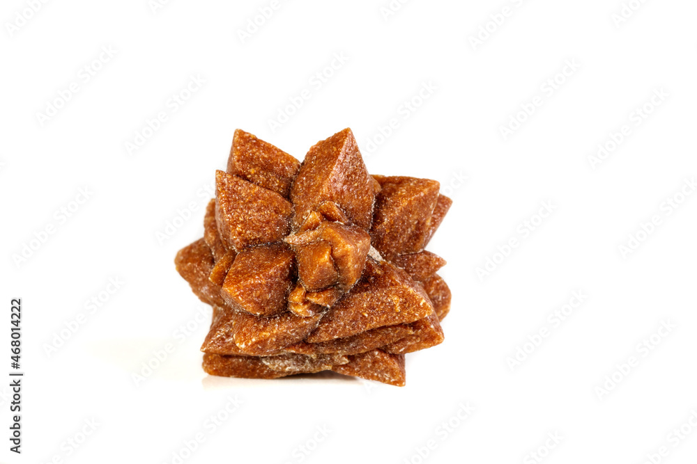 Macro mineral stone Ikaite on a white background Macro mineral stone Ikaite on a white background