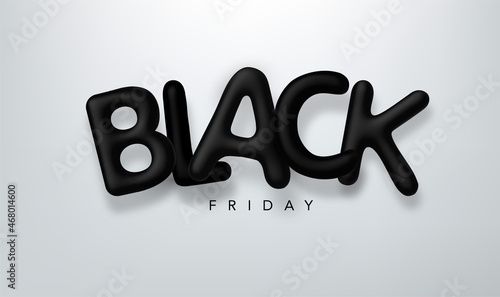Black friday sale 3d realistic vector lettering illustration photo