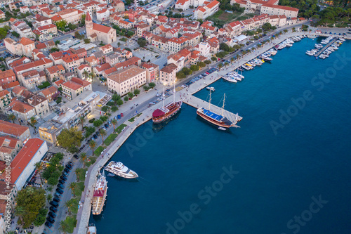 Aerial view in Croatia, Makarska city.