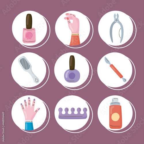 nine manicure items