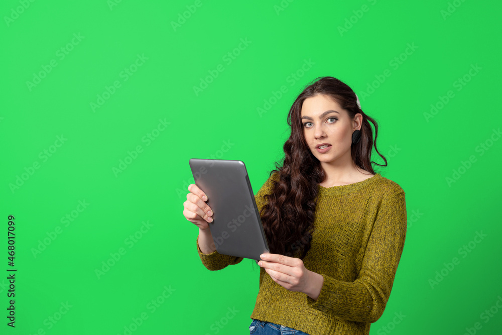 woman discussing with friends online. business, communication and entertainment concept, remote work woman discussing with friends online. business, communication and entertainment concept, remote work