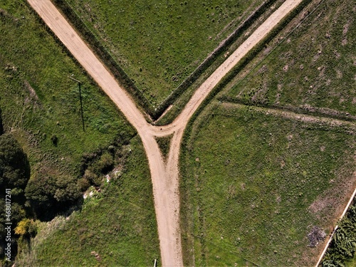 Vista aerea de carretera rural