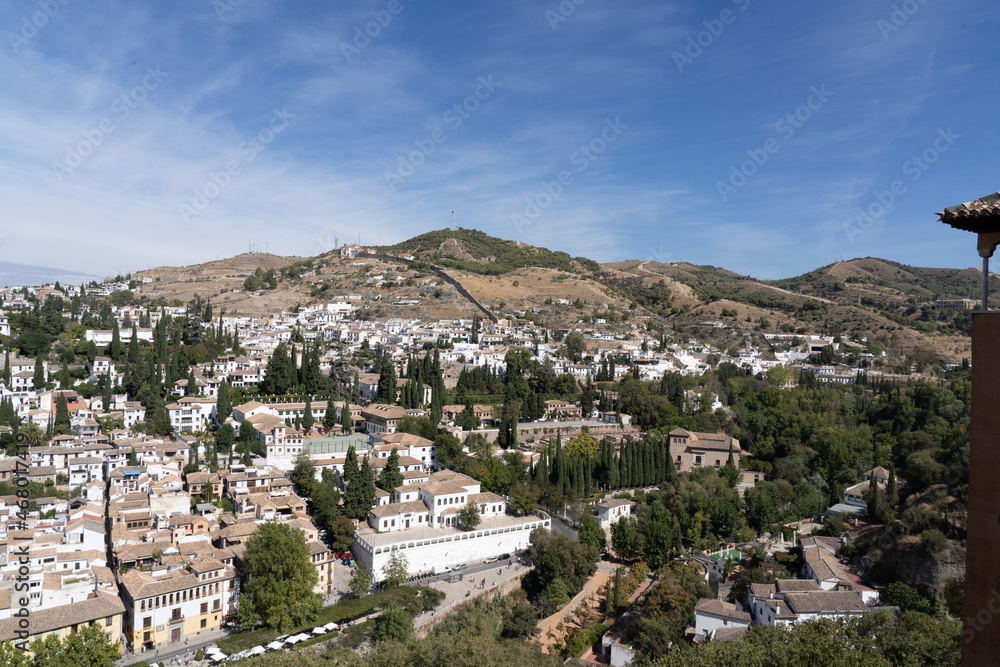 View of the Albaicin neighborhood in Granada, Spain