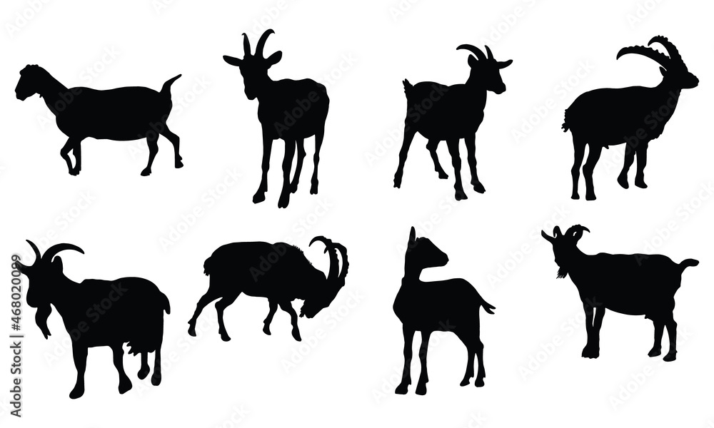 Goat Silhouettes SVG Goat Silhouettes Clipart