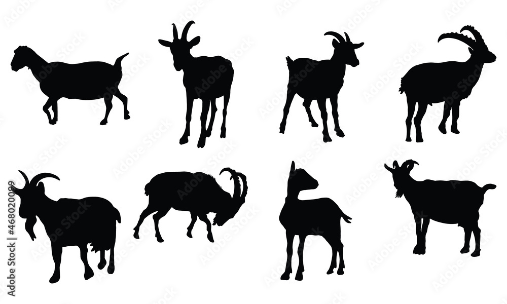 Goat Silhouettes SVG Goat Silhouettes Clipart Goat Silhouettes SVG Goat Silhouettes Clipart