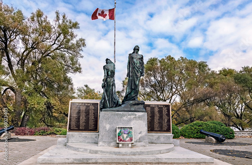 Картината върху платно The World War I memorial monument in Stratford, Ontario, Canada