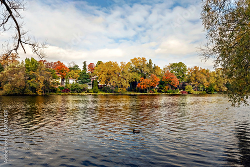 The Lake Victoria and Arboretum Park,  Stratford, Ontario, Canada. photo