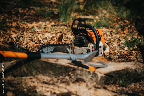 Wood working tools include chainsaw shovel with turner