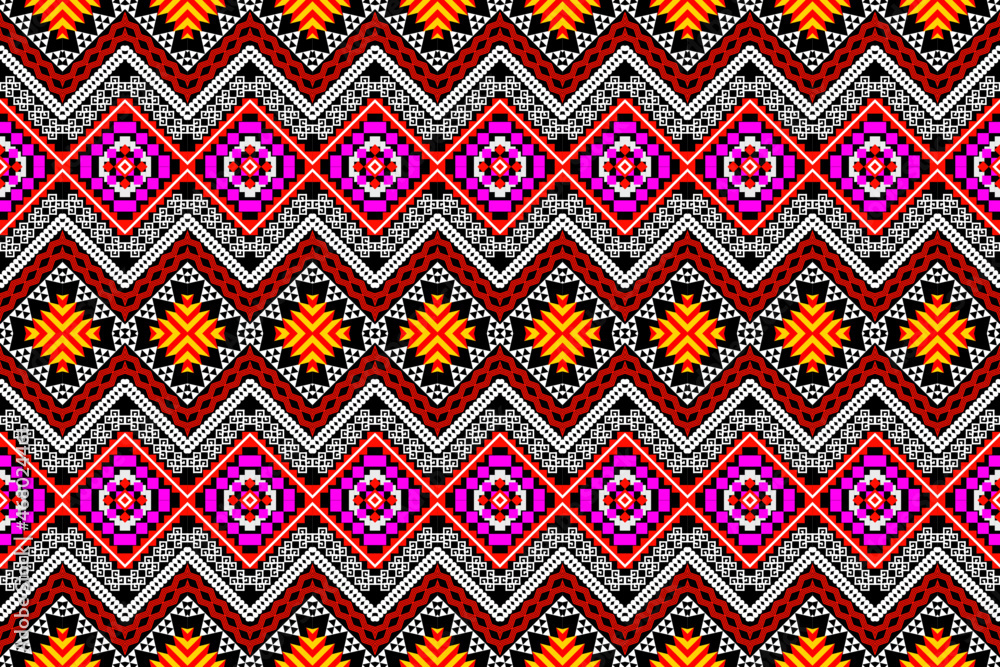 Beautiful geometric ethnic oriental pattern art traditional Design for background,carpet,wallpaper,clothing,wrapping,Batik,fabric,Vector illustration.embroidery style. Beautiful geometric ethnic oriental pattern art traditional Design for background,carpet,wallpaper,clothing,wrapping,Batik,fabric,Vector illustration.embroidery style.
