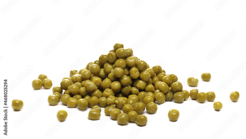 Cooked peas pile isolated on white background Cooked peas pile isolated on white background