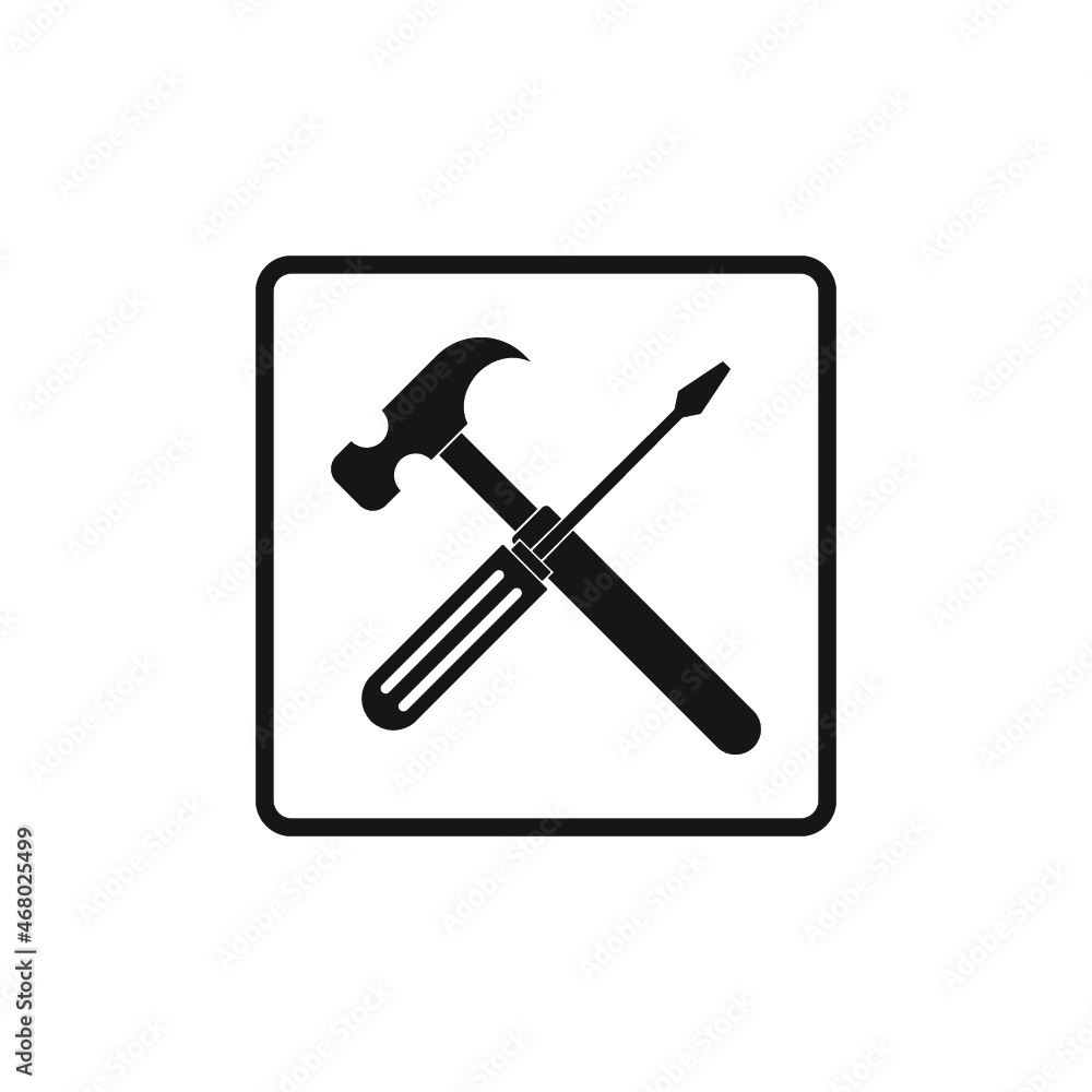 Service tools icon, isolated. Flat design. Service tools icon, isolated. Flat design.