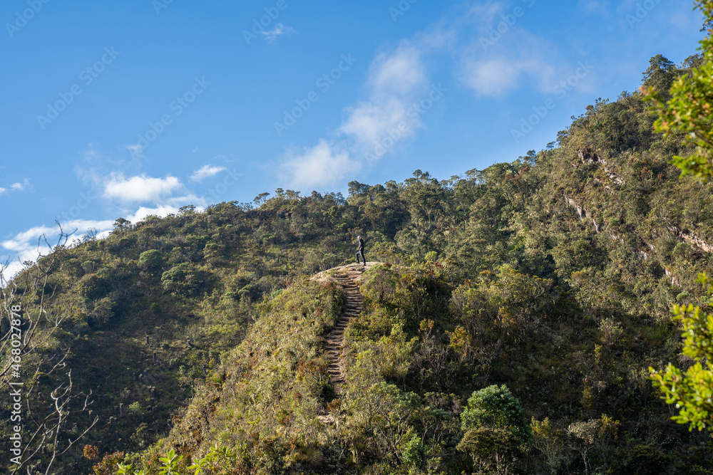 Hike to Paramo de Guacheneque, birthplace of the Bogota River. at Villapinzón, Cundinamarca, Colombia