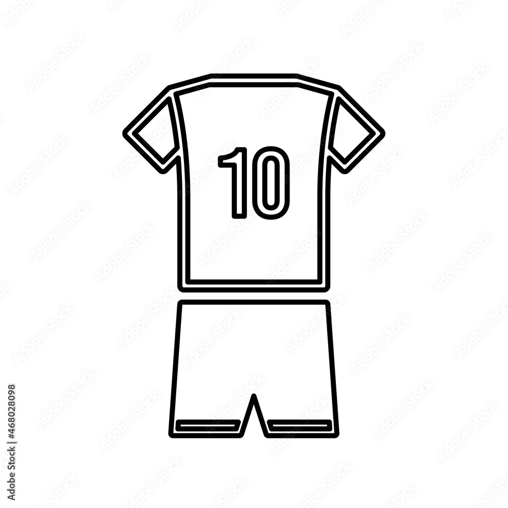 10 number soccer jersey icon isolated on white background. Sports apparel symbol modern, simple, vector, icon for website design, mobile app, ui. Vector illustration 10 number soccer jersey icon isolated on white background. Sports apparel symbol modern, simple, vector, icon for website design, mobile app, ui. Vector illustration