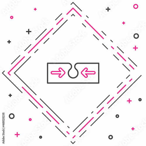 Line Acne icon isolated on white background. Inflamed pimple on the skin. The sebum in the clogged pore promotes the growth of a bacteria. Colorful outline concept. Vector