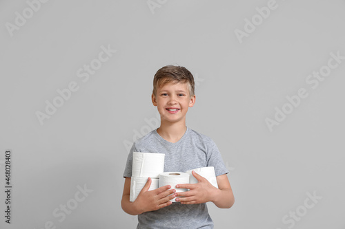 Cute little boy with many r...