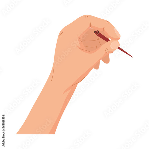 hand with needle
