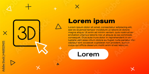 Line 3D printer icon isolated on yellow background. 3d printing. Colorful outline concept. Vector
