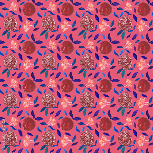 Rosy color hand drowing seamless pattern for  wallpaper, fabric, clothing, design interior, background, kitchen, bed linen, dress, clothes, packaging and cover