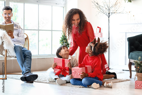 Happy family with children ...