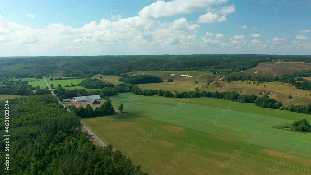 Aeral flying over rural agriculture landscape Aeral flying over rural agriculture landscape